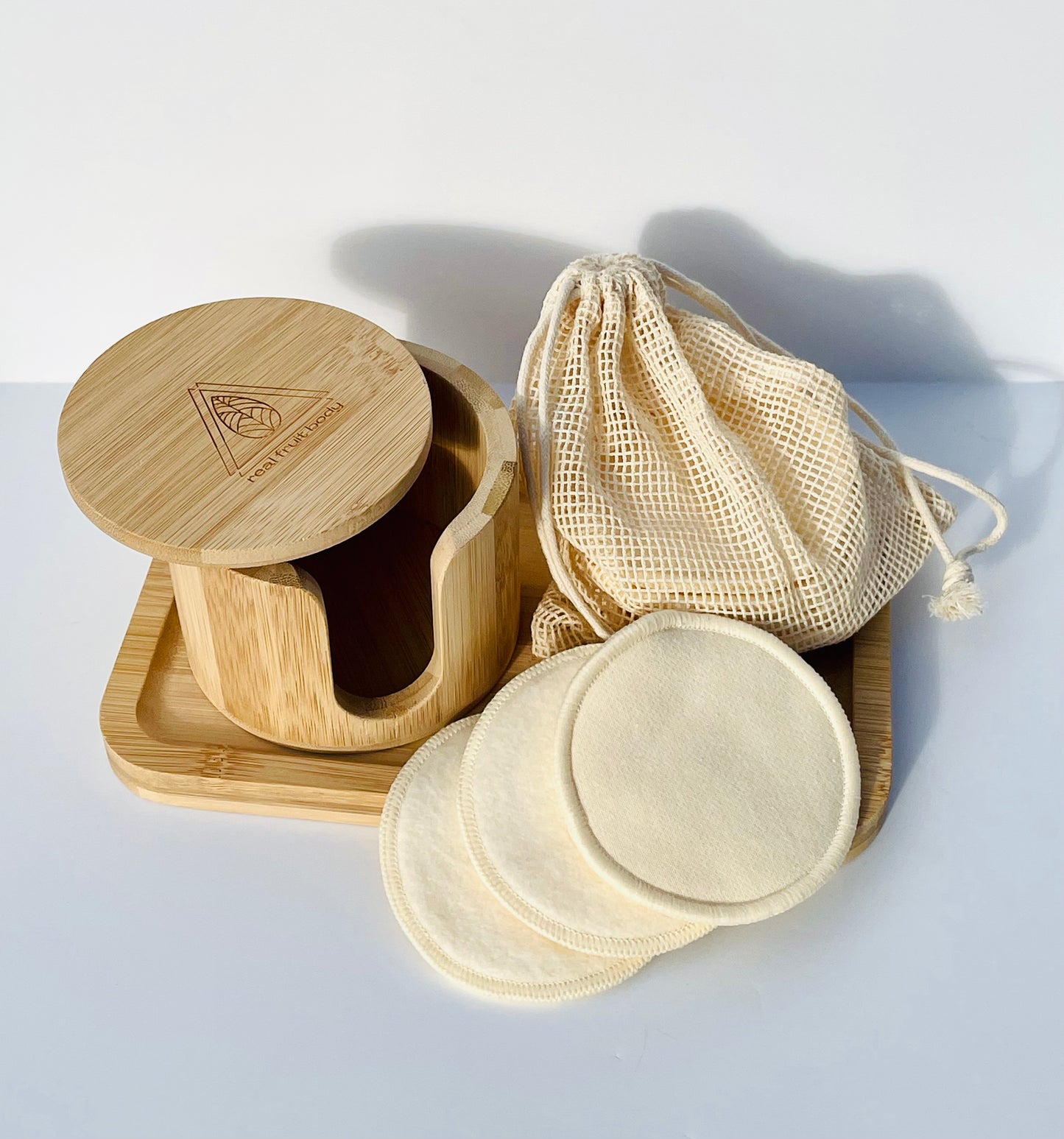 Bamboo Collection Washable Bamboo Cotton Pad & Dispenser Set