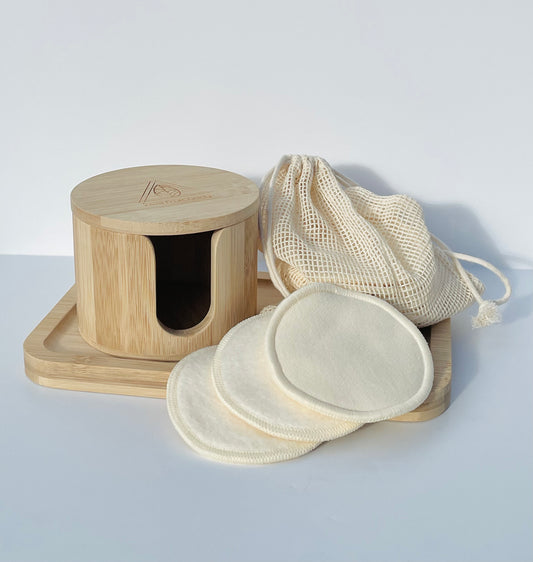 Bamboo Collection Washable Bamboo Cotton Pad & Dispenser Set