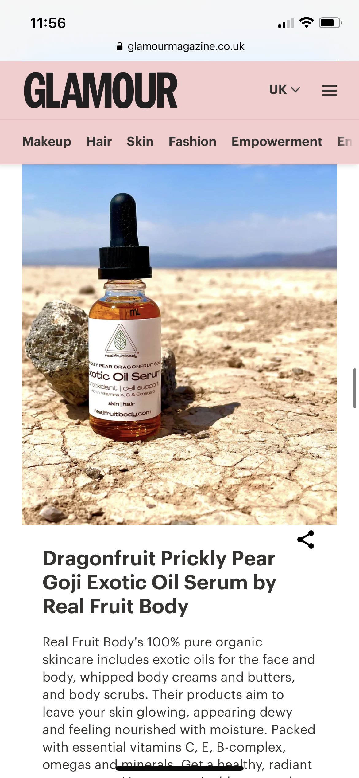 Dragon Fruit Prickly Pear Goji Exotic Oil Serum