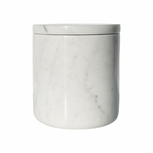 Natural Marble Candle Vessel & Refillable Candle Set