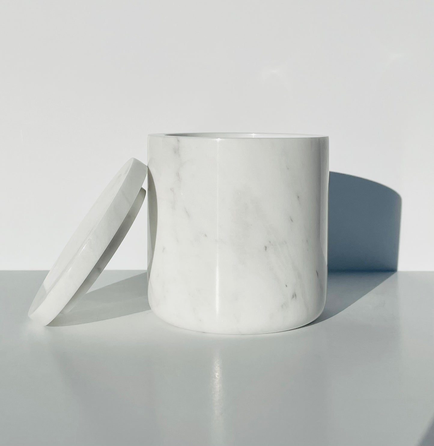 Natural Marble Candle Vessel & Candle Set
