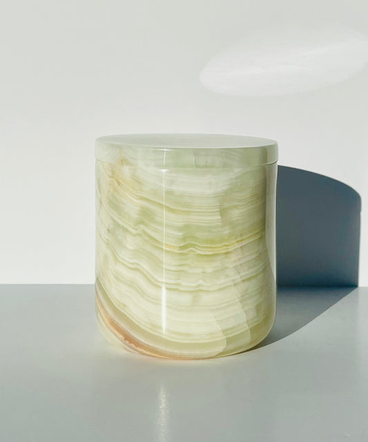 Natural Onyx Stone Candle Vessel