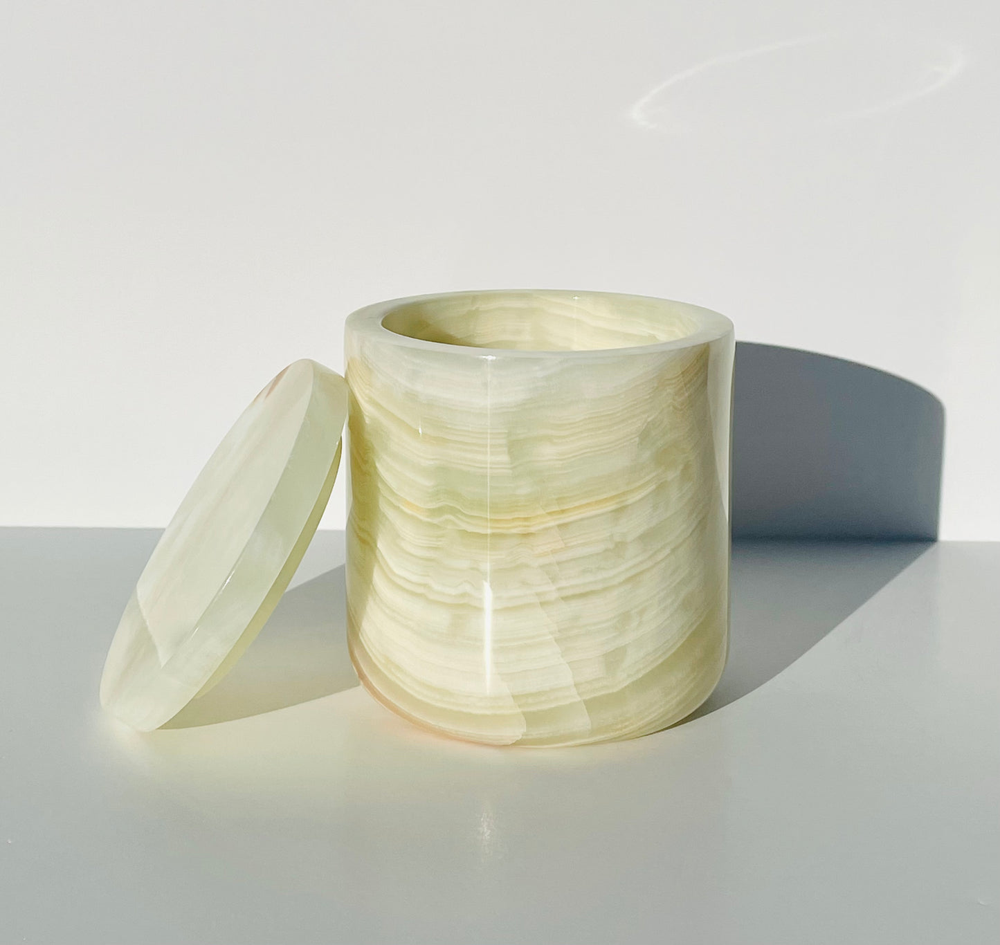 Natural Onyx Stone Candle Vessel